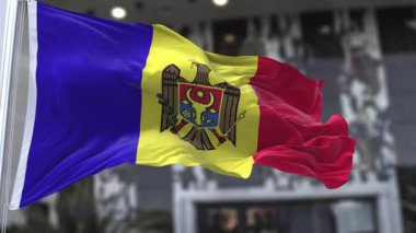 Moldova Dalgalı Bayrağı Dalgalanan Resmi Bayrak 4K