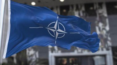  NATO Dalgalı Bayrağı Dalgalanan Resmi Bayrak 4K