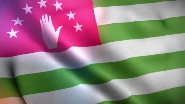 Abhkazia Dalgalı Bayrağı Rüzgarda Sallanıyor Resmi Bayrak