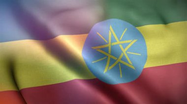 Etiyopya Dalgalı Bayrağı Rüzgarda Sallanıyor Resmi Bayrak
