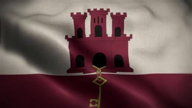 Rüzgardaki Gibraltar Dalgalı Bayrağı