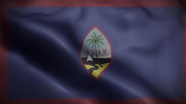 Guam Dalgalı Bayrağı Rüzgarda Sallanıyor Resmi Bayrak