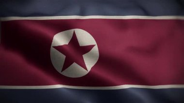 Kore 'nin Kuzey Dalgalı Bayrağı Rüzgarda Sallanıyor Resmi Bayrak