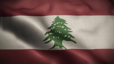  Lübnan Dalgalı Bayrağı Rüzgarda Sallanıyor Resmi Bayrak