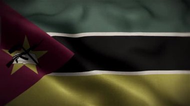 Mozambik Dalgalı Rüzgarda Bayrak Sallanıyor Resmi Bayrak