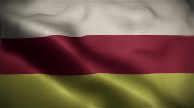 Kuzey Osetya Dalgalı Bayrağı Rüzgarda Sallanıyor Resmi Bayrak