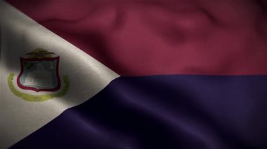 Saint Martin Dalgalı Bayraklar Yavaş Hareket Eden Resmi Bayrak