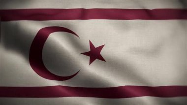 Kuzey Kıbrıs Türk Cumhuriyeti Rüzgarda Dalgalı Bayrak Sallıyor Resmi Bayrak