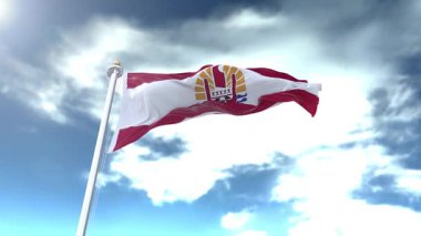 Fransız Polinezyası Bayrak Döngüsü 4K