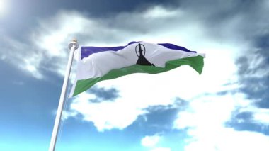 Lesotho Bayrak Döngüsü 4K