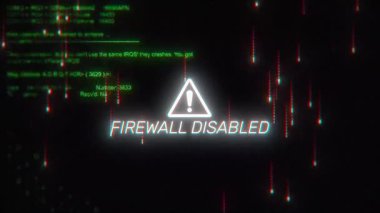 Güvenlik duvarı pasifleştirilmiş arka plan hackleme ekranı