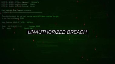 Hackleme arkaplan ekranında yetkisiz ihlal metni