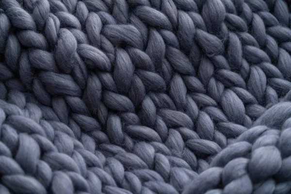 Merinoswol handgemaakte gebreide grote deken, super chunky garen, t — Stockfoto
