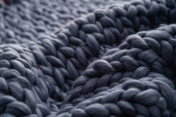 Merinos yün el yapımı örgü büyük battaniye, süper tıknaz iplik, t