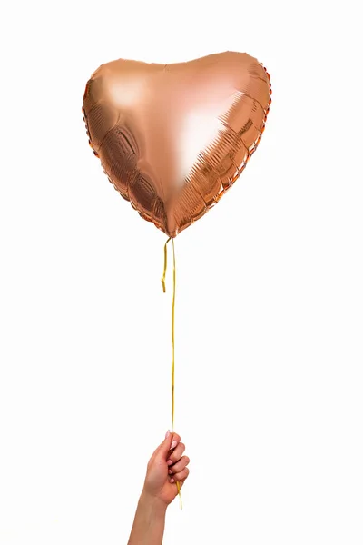 Jeden obiekt piłka wielkie różowe złoto serce urodziny, Walentynki da — Zdjęcie stockowe