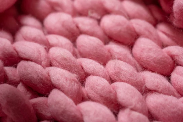 Handgestrickte große Decke aus Merinowolle, super klobiges Garn, T — Stockfoto