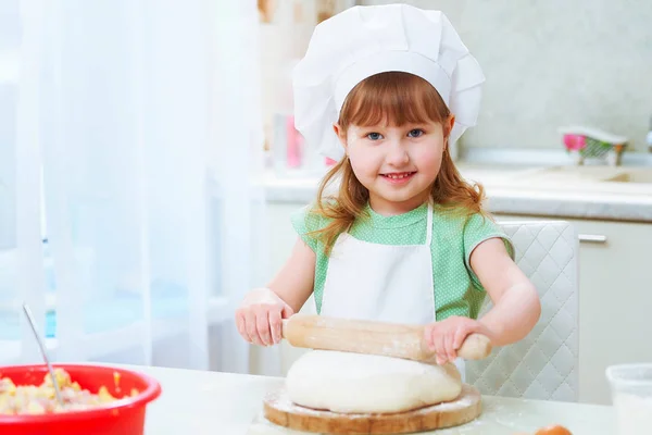 Portrait of cute baby chef happiness laughing — Stock Photo, Image