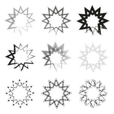 Geometrik süs tasarımı. Dekoratif soyut desen. Modern çember çerçevesi. Simetrik vektör sanatı. EPS 10.