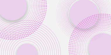 Kırmızı halkalı soyut beyaz arkaplan. Spiral ses dalgası ritmi ve dinamik soyut arkaplan noktaları. Geometrik web sitesi iniş sayfası veya afiş şablonu modern biçim vektör çizimi