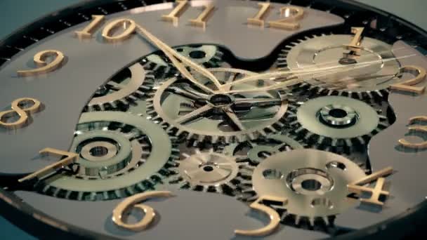 Orologio con ingranaggi filatura timelapse — Video Stock