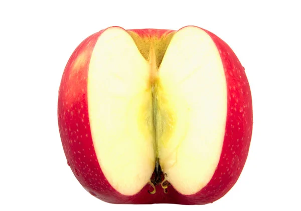 Zbliżenie Świeży Czerwone Jabłko Białym Tle Białym Tle Plik Ścieżką — Zdjęcie stockowe