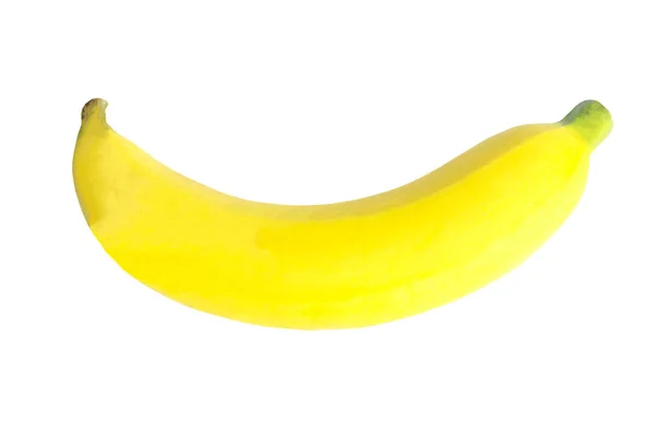 Żółty Pysznego Banana Białym Tle Białym Tle Plik Ścieżką Przycinającą — Zdjęcie stockowe