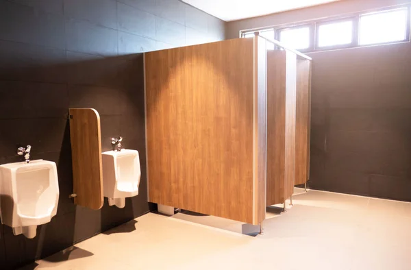 Interior Modern Men Toilet Bowl Bathroom — Stock Photo, Image
