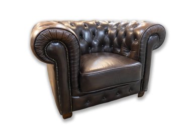 Kırpma yolu ile dosyasının beyaz arka plan üzerinde izole vintage tarzı deri sandalye .