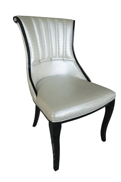 Meubles Chaise Blanche Isolé Sur Fond Blanc Fichier Avec Clipping — Photo