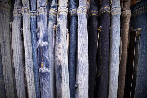 Textura Vaqueros Azul Denim Fondo Vaqueros Azul Denim Vista Primer — Foto de Stock