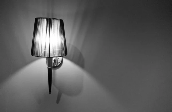 Inomhus Belyst Klassisk Lampa Väggen Vintage Lampa — Stockfoto