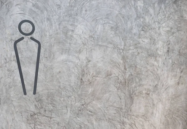 Чоловічий Туалетний Знак Сірому Фоні Стіни Копіювання Простору Простір Тексту — стокове фото