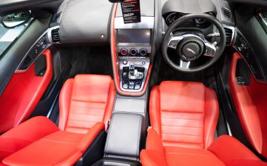 Bangkok, Tayland-Nisan 06, 2019: Jaguar bölgesi, gösterdi 40 TH Bangkok Uluslararası motor show 'da 2019 Nisan 'da 06, 2019 içinde Bangkok, Tayland.