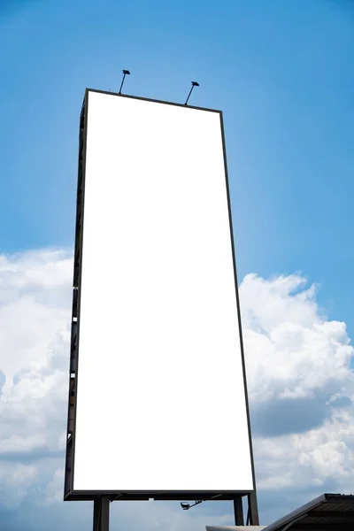 White Billboard White Canvas Mockup Outdoor Advertising Poster Blank Billboard — Fotografia de Stock
