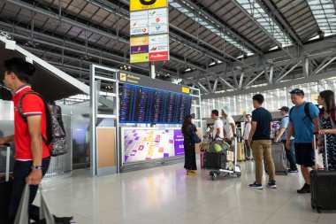 Bangkok, Tayland 18 Ağustos 2019 : inside Suvarnabhumi Internationalairport, Bangkok, Tayland