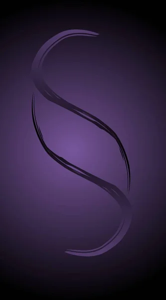 Mor ve siyah eğimli arkaplanda bir çift koyu, kıvrımlı darbeyi içeren dijital olarak oluşturulmuş bir resim