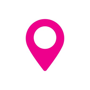 Pembe Konum Pin Simgesi - Harita İşaretleyici GPS Navigasyon Sembolü