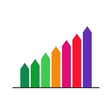 Yükselen Çubuk Grafik Simgesi - İş Büyütme Veri Görselleştirmesi