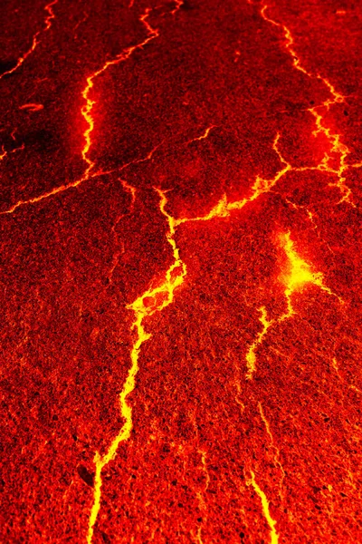 Värme Röd Sprucken Mark Struktur Efter Utbrott Vulkan — Stockfoto