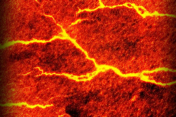 Calor Rojo Agrietado Textura Del Suelo Después Erupción Volcán —  Fotos de Stock