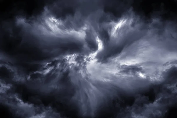 Fény Sötét Drámai Viharfelhőkben — Stock Fotó