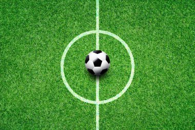 Futbol alanında Merkezi ve topu üstten görünüm geçmiş