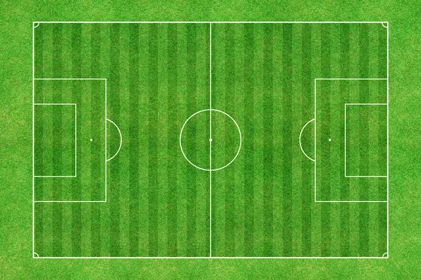 緑のサッカー スタジアム フィールド平面図 — ストック写真
