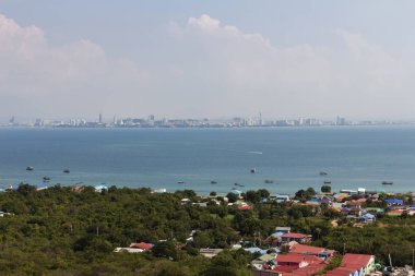 Pattaya City Tayland Koh Larne adasının üstten görünüm.