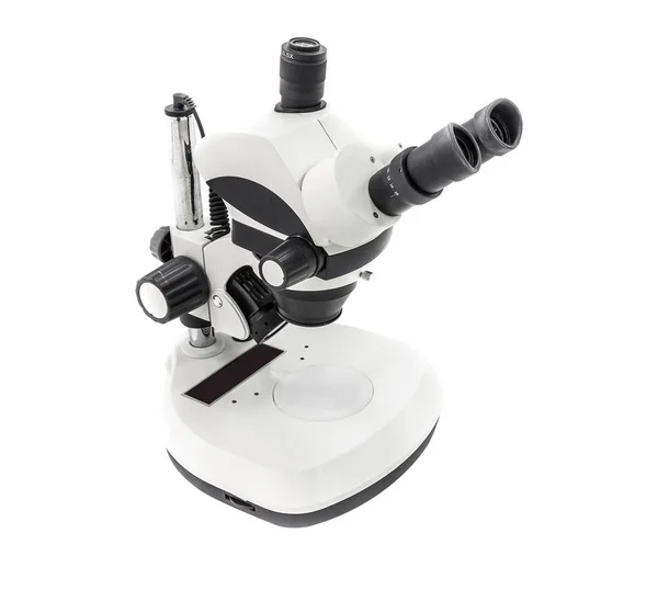 Microscopio Aislado Sobre Fondo Blanco —  Fotos de Stock