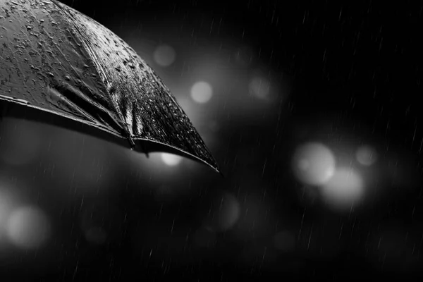 Kapky Deště Černé Zastřešující Pojem Pro Špatné Počasí Pozadí Noci — Stock fotografie