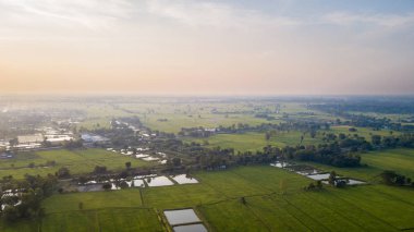Tayland kırsal manzara yüksek açılı görünüş