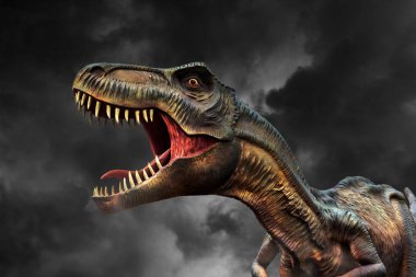 Tyrannosaurus rex fırtınada