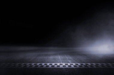 Etap parça finiş hattı üzerinde ışık gece yarış soyut