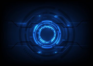 Soyut fütüristik dijital teknoloji parlak arka plan daire.